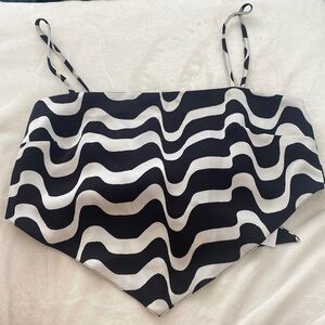 NWT House of Harlow 1960 Black/White Crop Top Size Small